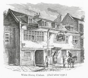 Clubes de Londres: White Horse, Chelsea (gravura) de English School