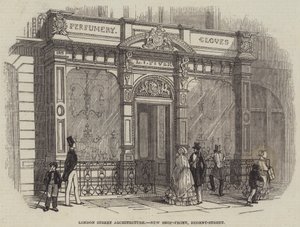 London Street Architecture, New Shop-Front, Regent-Street (gravura) de English School
