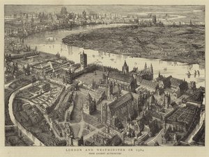 Londres e Westminster em 1584 de English School