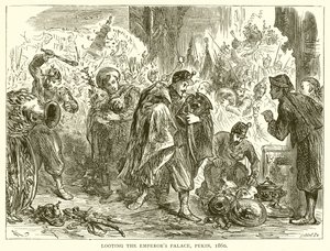 Saqueando o Palácio dos Imperadores, Pekin, 1860 de English School