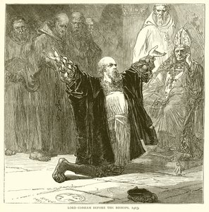 Lord Cobham antes dos bispos, 1413 de English School