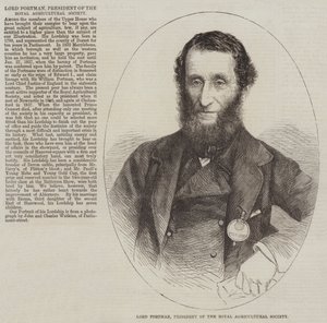 Lord Portman, Presidente da Real Sociedade Agrícola (gravura) de English School