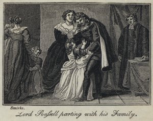 despedida de Lord Russell com sua família (gravura) de English School