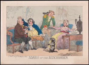 Senhores do Bedchamber, pub. 1784 (gravura colorida à mão) de English School
