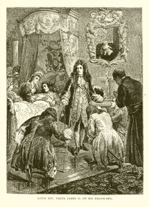 Luís XIV visita James II. em seu leito de morte de English School