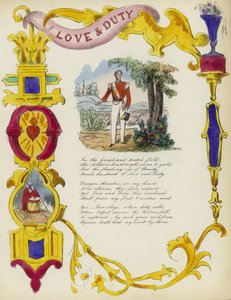 Amor & dever, cartão britânico dos namorados de English School