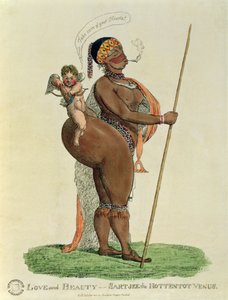 Amor e Beleza - Sartjee the Hottentot Venus, 1810 de English School