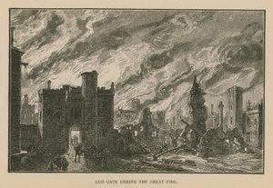 Ludgate durante o grande incêndio de English School