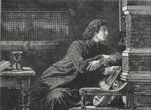 Luther no caixão, ilustração da história do protestantismo por James Aitken Wylie (1808-1890), bar. 1878 de English School