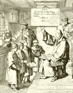 Luther ensinando crianças