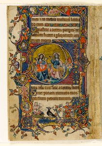 MS 1-2005, fol. 161v: O pai e filho, historiated inicial do saltério de Macclesfield, uso de Sarum, East Anglia, c.1330 de English School