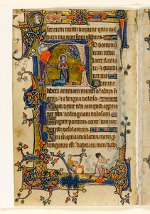 MS 1-2005, fol. 182v: David Praying, historiated inicial do Saltério de Macclesfield, Uso de Sarum, East Anglia, c.1330 de English School