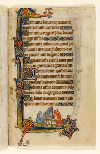 MS 1-2005, fol. 204r: Jogando um Órgão, decoração marginal do Saltério de Macclesfield, Uso de Sarum, East Anglia, c.1330 de English School