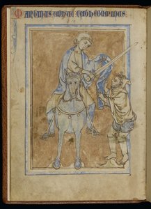 MS 370, St. Martin e o mendigo, a partir de um manuscrito iluminado (caneta & tinta e têmpera em velino) de English School