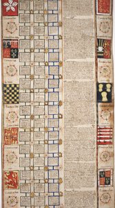MS Lewis E 201 seção 3, Crônica da História do Mundo desde a Criação até Woden, com uma Genealogia de Eduardo IV, c.1461 de English School