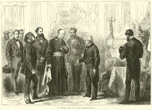 M Thiers e o Corpo Diplomático, março de 1871 de English School