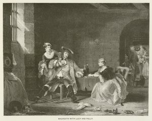 Macheath com Lucy e Polly (gravura) de English School