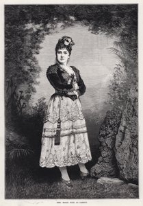 Madame Marie Roze como Carmen (gravura) de English School