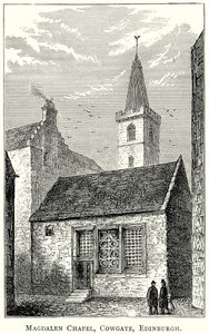 Capela Magdalen, Cowgate, Edimburgo (gravura) de English School