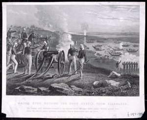 Major Eyre dirigindo os rebeldes Oude de Allahabad, publicou a London Printing and Publishing Company Limited, 1857 de English School
