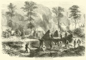 Fazendo carvão para pólvora, outubro de 1870 de English School