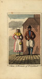 Homem e mulher de Friesland, Holanda de English School