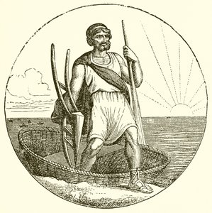 Homem, em, coracle de English School