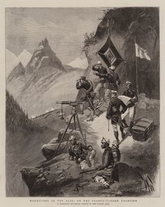 Manobras nos Alpes, na Fronteira Franco-Italiana (gravura) de English School