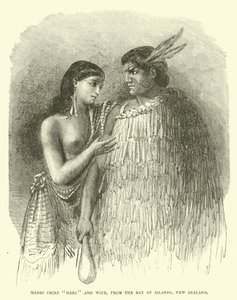 Chefe Maori Heki e esposa, da Baía das Ilhas, Nova Zelândia de English School