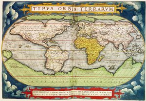 Mapeie a circunavegação de Sir Francis Drake (c.1540-96) do globo, gravada por Frans Hogenburg (1535-90)