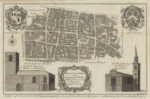 Mapa de Bread Street Ward e Cordwainers Ward, Londres