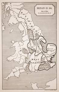 Mapa da Grã-Bretanha em 593, impresso pelo Estabelecimento Geográfico de Stanfords
