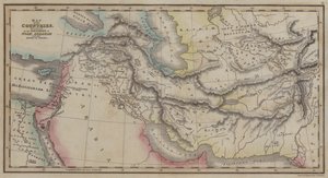 Mapa de Países, mencionado nas Histórias de Noé, Abraão e dos Reis de Israel (gravura colorida) de English School
