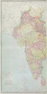 Mapa da Índia, publicado sob a direção do Coronel HR Thuillier, RE, Surveyor General of India, 1877