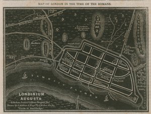 Mapa de Londres no tempo dos romanos