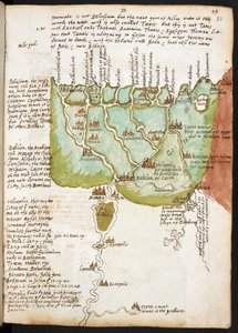 Mapa do Baixo Egipto, do caderno de notas de Sir Walter Raleigh (1552-1618), c.1606-08 (caneta e tinta sobre papel) de English School