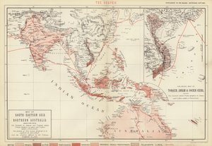 Mapa do sudeste da Ásia e norte da Austrália