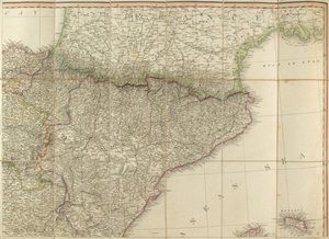 O mapa de Espanha foi usado pelo Duque de Wellington. de English School
