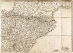 O mapa de Espanha foi usado pelo Duque de Wellington. de English School