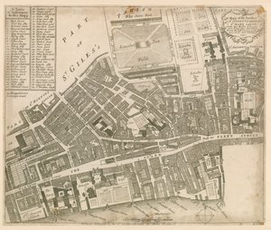 Mapa de St Clements dinamarqueses e St Mary Savoy, Londres, com o Rolls Liberty e Lincolns Inn