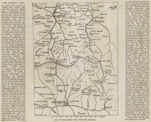 Mapa da Shipka Pass over the Balkans (gravura) de English School