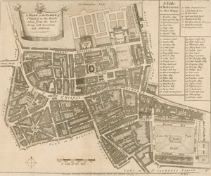 Mapa da paróquia de St Giles nos campos, Londres