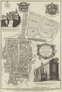 Mapa das enfermarias de Coleman Street e Bassishaw, Londres