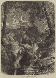 Moinhos de Mármore nos Alpes Orientais (gravura) de English School