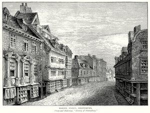 Mardol Street, Shrewsbury (gravura) de English School