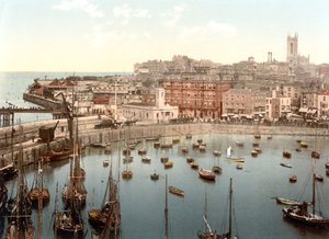 Margate do porto (foto colorida à mão) de English School