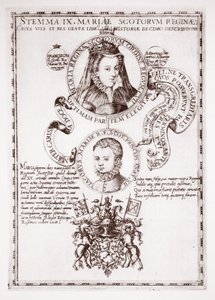 Mary Queen of Scots e seu filho, o rei James de English School