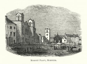 Market Place, Morpeth (gravura) de English School