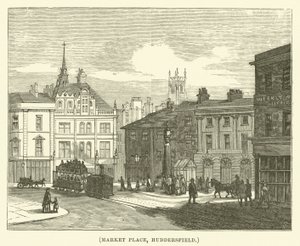 Praça do mercado, Huddersfield (gravura) de English School