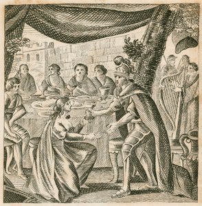 Casamento de Vortigern e Rowena, século V (gravura) de English School